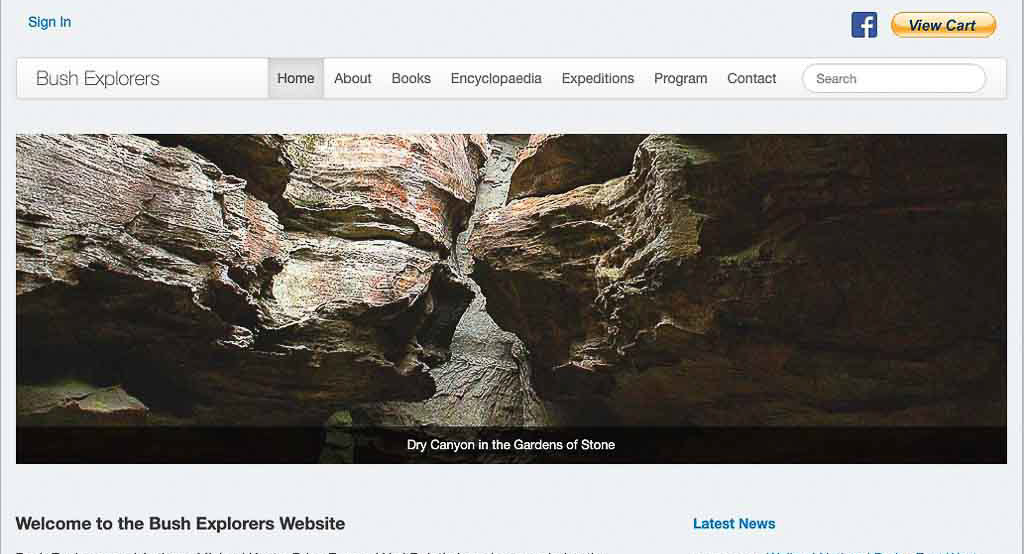 The Bush Explorers Landing Page