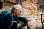 Relaxing on a narrow ledge halfway down the NarrowNeck cliffs