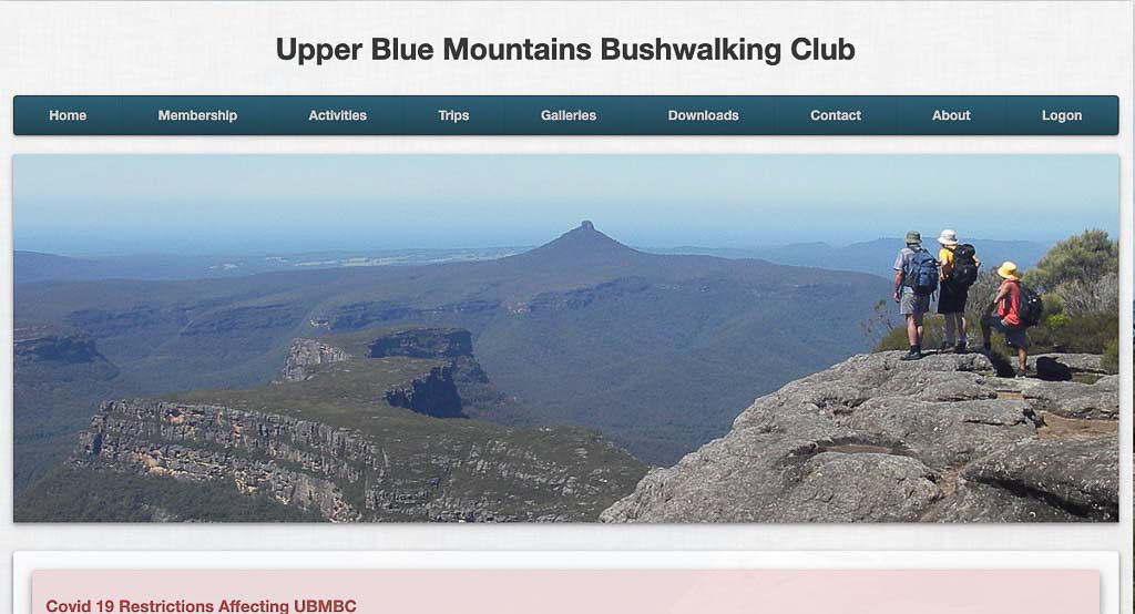 The Upper Blue Mountains Bushwalking Club Landing Page